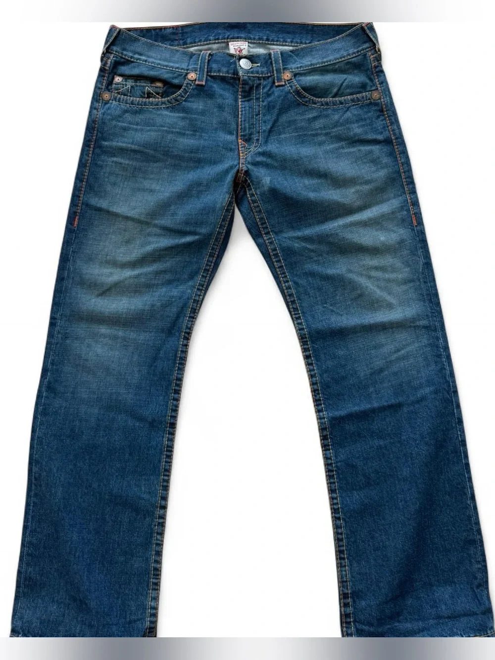 Vintage Men’s True Religion Dark Blue Straight-Leg Jeans